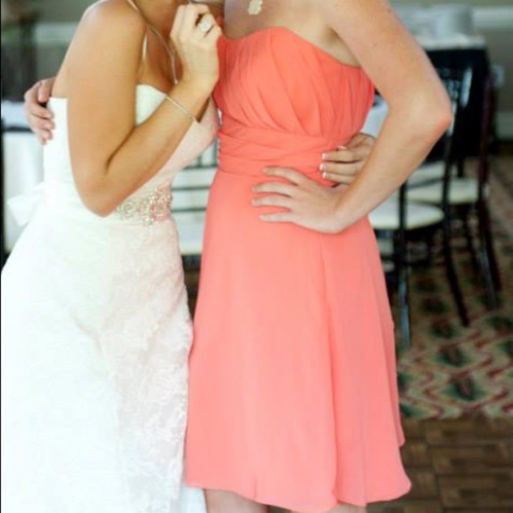 B Jasmine short coral bridesmaid dress